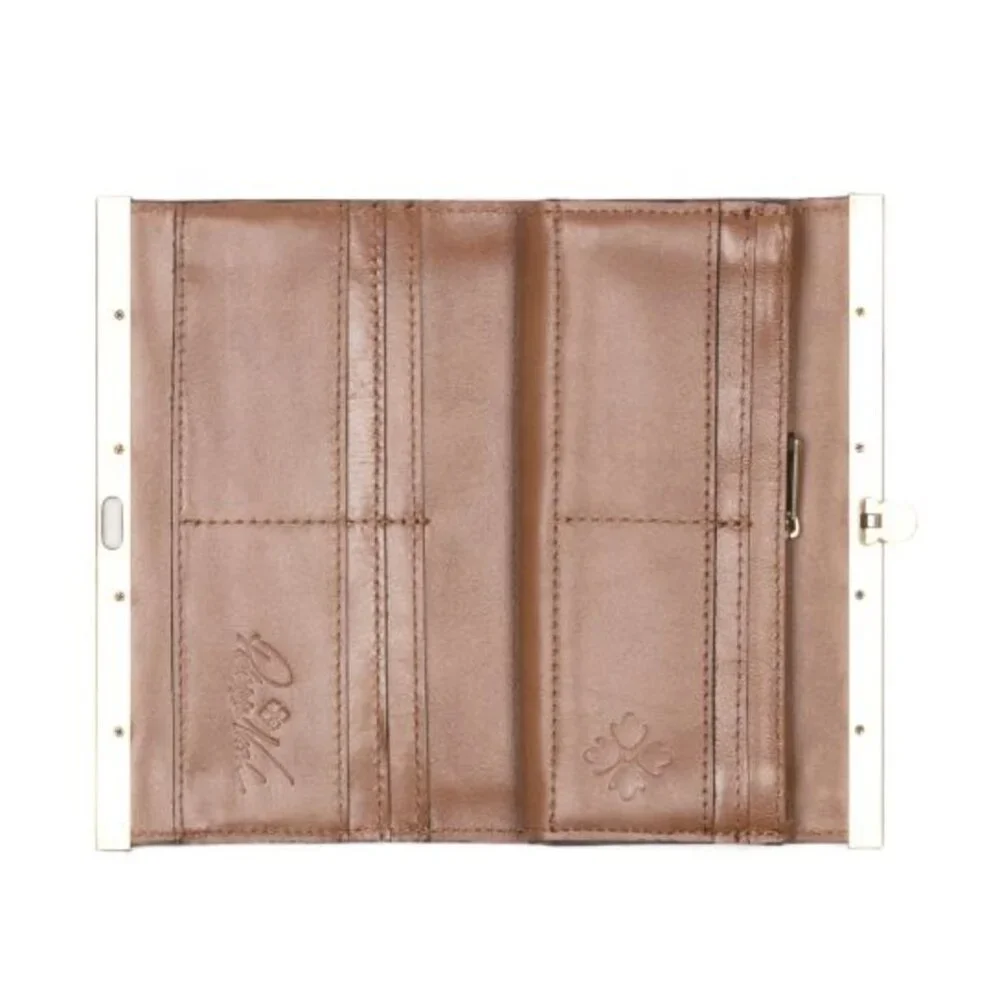 PATRICIA NASH Leather Cauchy Framed Wallet Push Lock Closure Signature Map Print